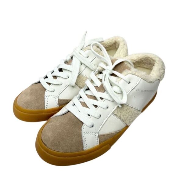 Marc Fisher Ltd. Sneaker Size 6 Tan White Suede Faux Shearling Winter Shoes - Picture 1 of 11